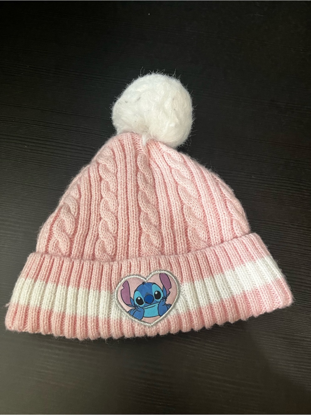 Disney Lilo & Stitch Kids Knit Embroidered Pom Pom Beanie Hat {2-4 Yrs}